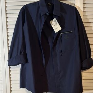 Fendi Men's Deep Blue Shirt Jacket
